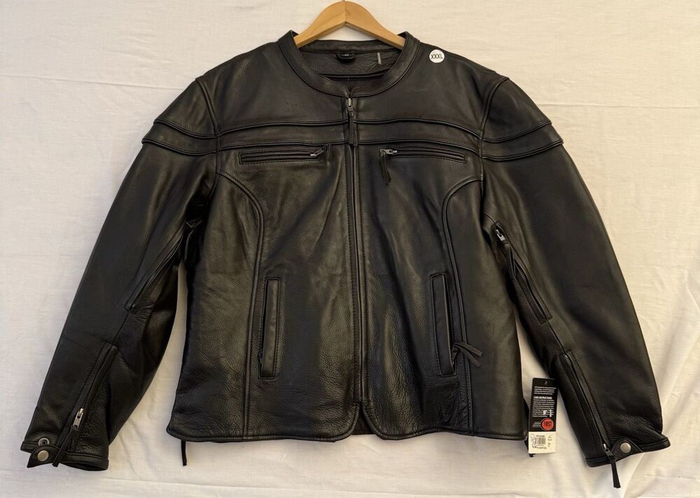 First MFG The Maiden Women's Leather Motorcycle Jacket Black 3X NWT